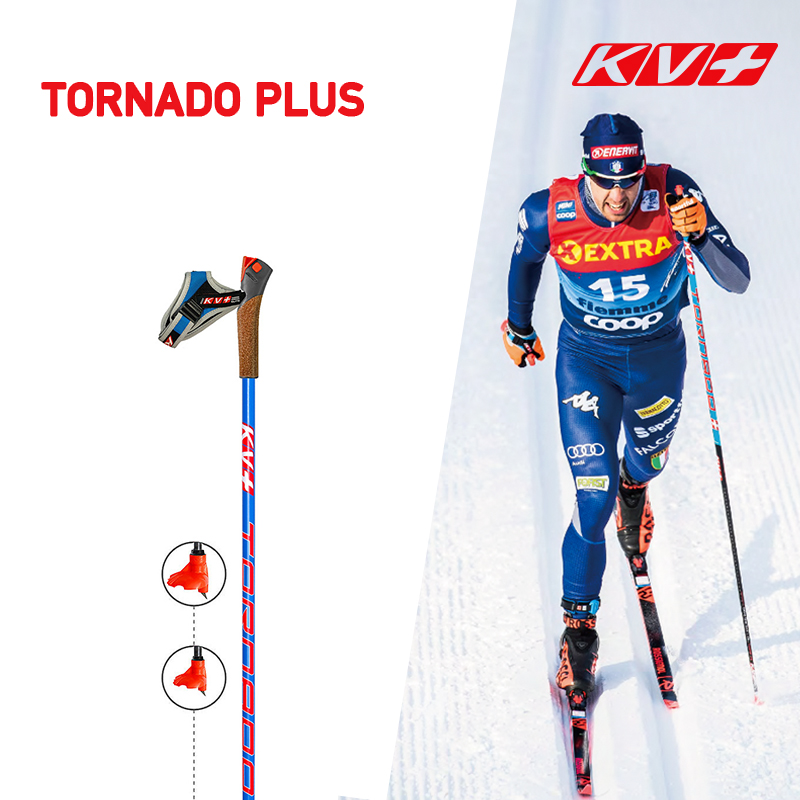 KV+ 瑞士越野滑雪杖碳纤维登山杖双板滑雪杖 TORNADO PLUS 21