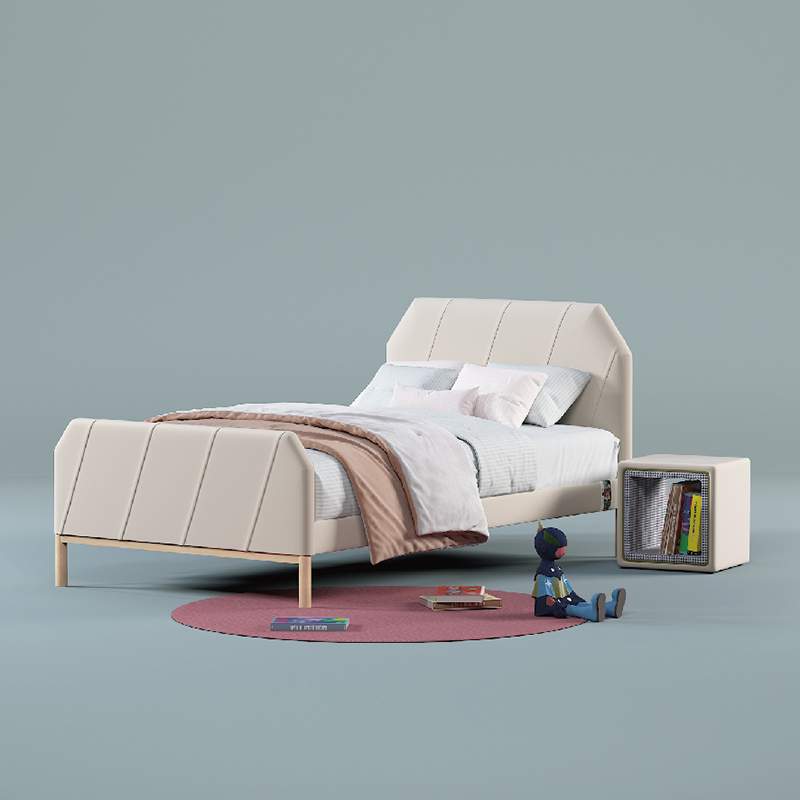 ONFO星影青少年儿童床全实木男孩单人床软包布艺床真皮床现代简约