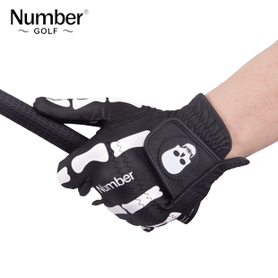 Number高尔夫手套男高弹个性骷髅头手套防滑耐磨透气运动专业手套