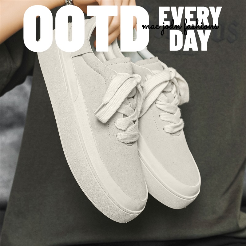 美式黑色厚底增高男鞋国潮高街小众低帮潮流百搭绒面休闲板鞋男生