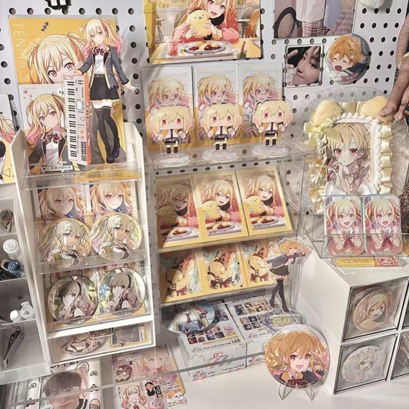 小红书同款痛桌吧唧立牌徽章展示架吃谷人好物ins风收纳盒