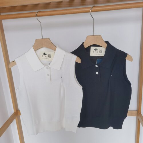 RL女士夏翻领小马仔针织无袖上衣