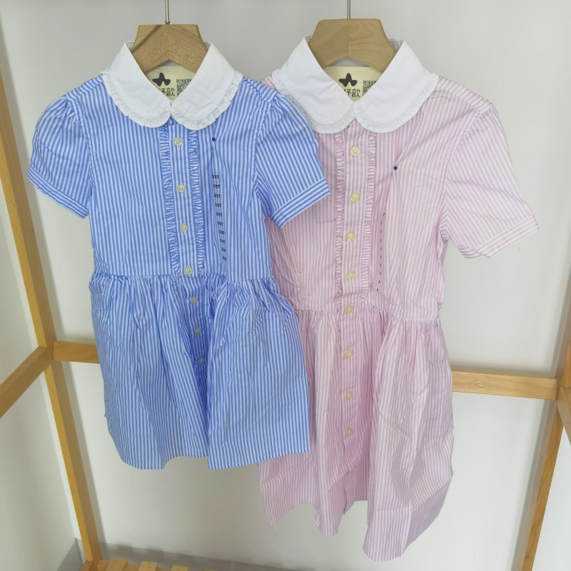 RL女童夏娃娃领短袖小马仔连衣裙