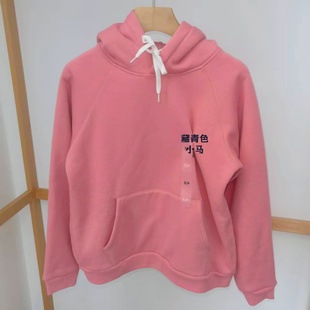 女装加厚套衫吉杼歆RL女士冬季连帽长袖小马仔羊羔毛保暖套头卫衣