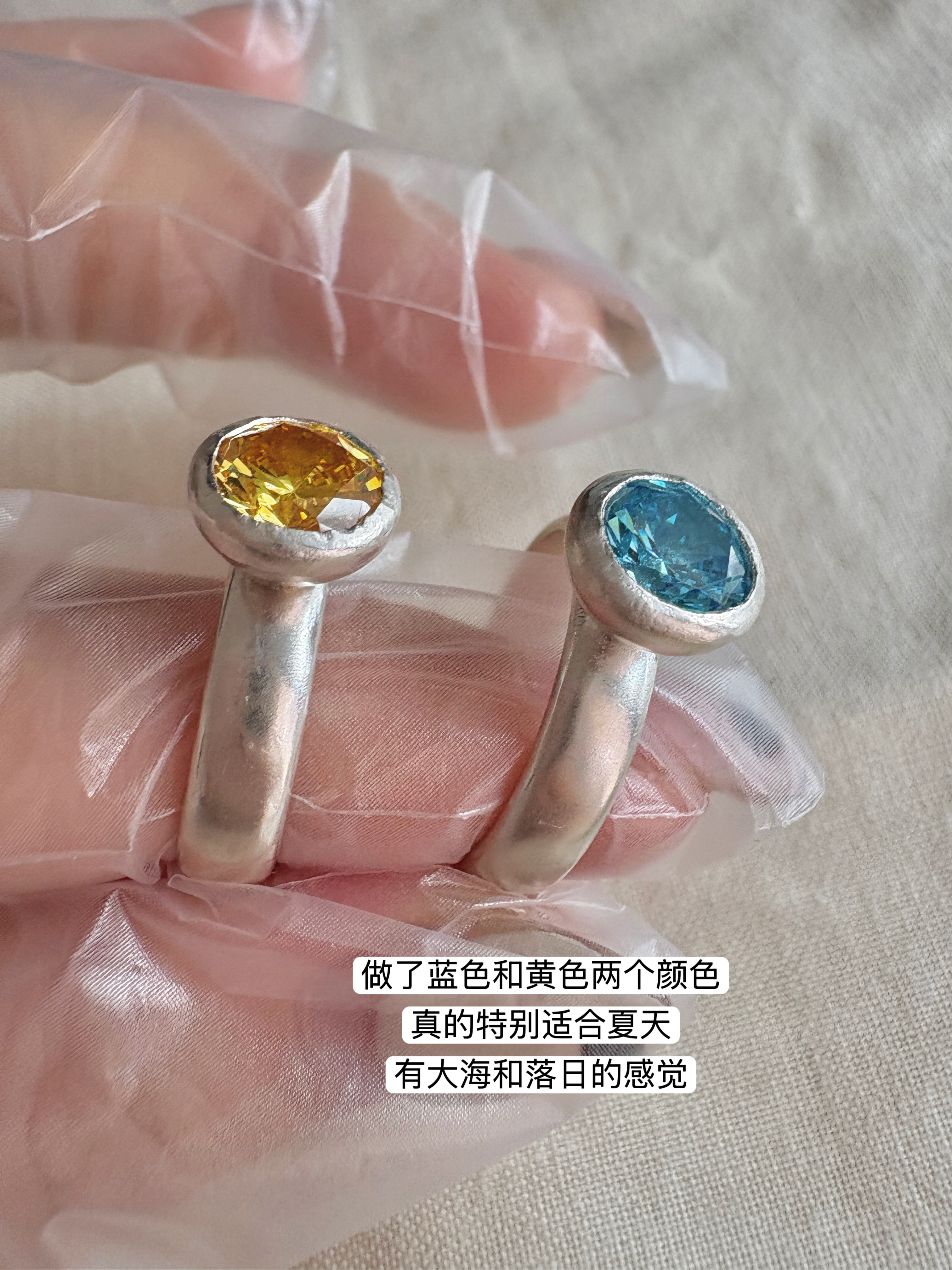原创纯手工制作小众设计高级感锆石纯银戒指时髦百搭不撞款指环