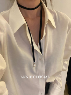 不撞款！自制小众设计高级日本黑丝绒choker淡水珍珠项链百搭通勤