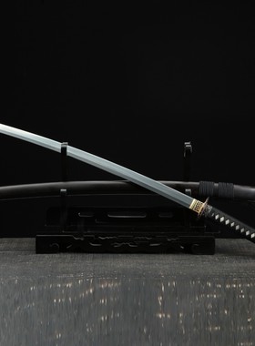 锻打刀剑花纹钢烧刃一体宝剑日式影视工艺品摆件防身硬剑未开刃