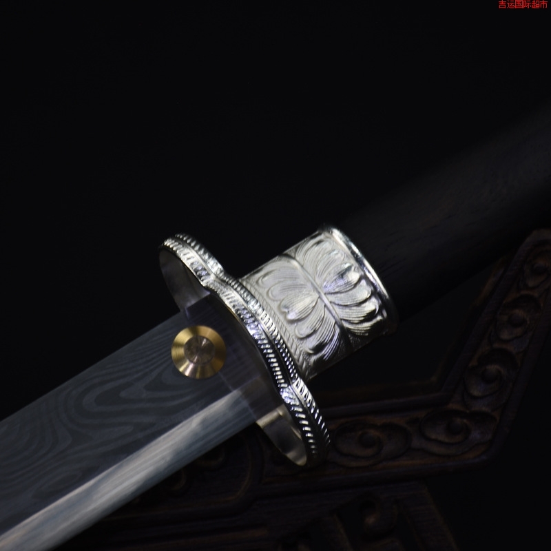 淬火刀剑高锰钢工艺宝剑传统康熙战刀一体双手刀收藏刀具未开刃
