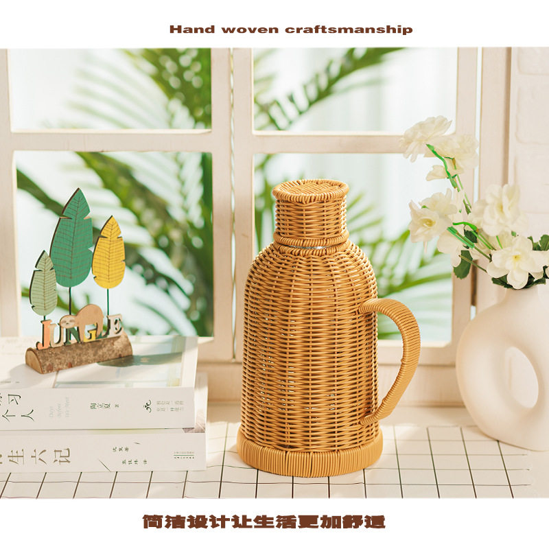 跨境手工编织热水瓶暖水瓶保温瓶传统家用热水壶茶室大容量内胆