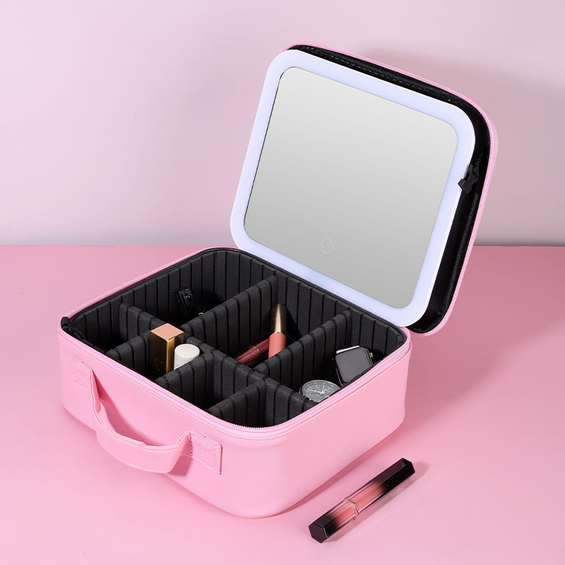 跨境跨境款大容量便携带灯首饰盒箱LED旅行手提收纳包耳钉珠宝