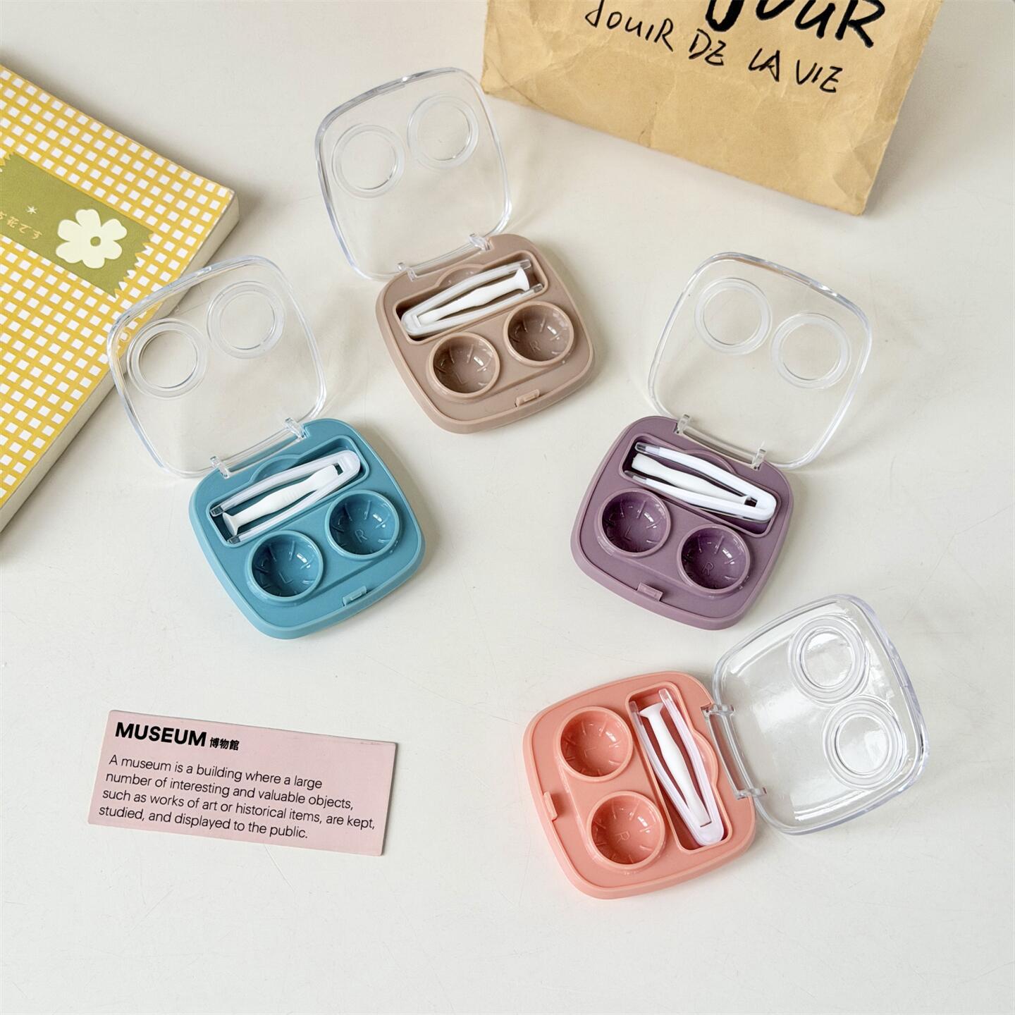 ins风隐形眼镜盒便携免拧盖