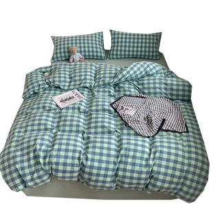 定做订制全棉水洗棉四件套queen被套228*248kingsize248*274被罩