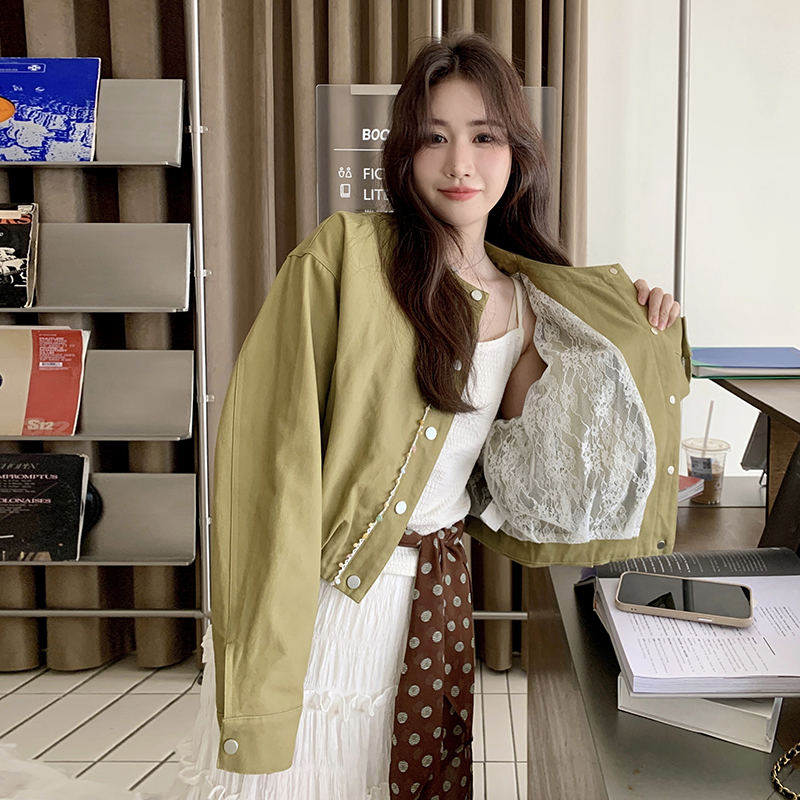 现货个性串珠款 牛仔拼接短外套 重工外套 货号1113-P155-K228