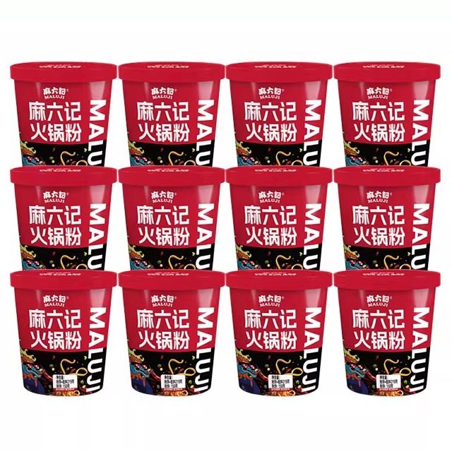 麻六记火锅粉219g湿粉地道成都川味冲泡速食懒人夜宵粉条12桶装