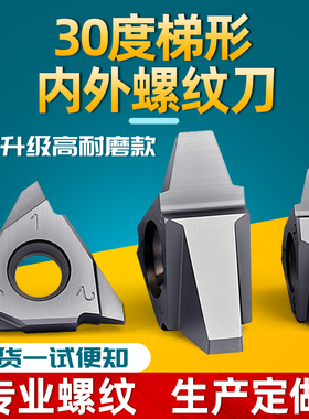 30°内外孔梯形螺纹刀片大螺距超硬数控立装公制刀22VER3.0-20TR