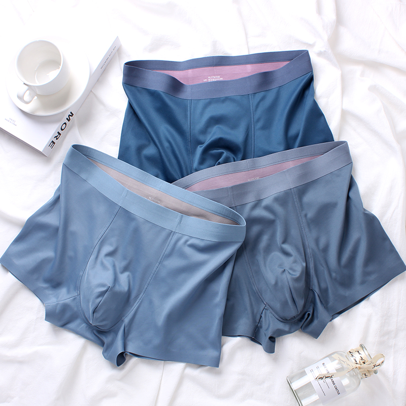 高档丝滑兰精莫代尔抗菌透气吸湿男士内裤秋冬四角裤平角裤头无痕