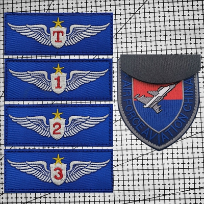 战斗机臂章刺绣魔术贴徽章飞行员胸章航空士气章战术背包贴士气章