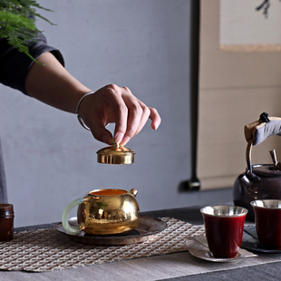 純銀時(shí)代 鎏金西施泡茶壺足銀999紫皮純手工一張打精致送禮200ml