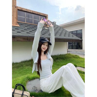 小众条纹吊带辣妹套装女