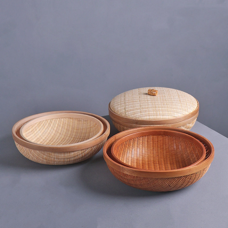 竹编收纳筐果盘点心水果零食干果篮收纳筐水果盘竹编篮子水果篮,特色手工艺,竹编/竹雕,淘宝优惠券,粉丝福利购,淘宝优惠卷