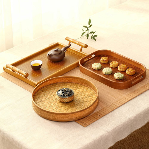 茶具茶道收纳盘家用茶台竹制托盘