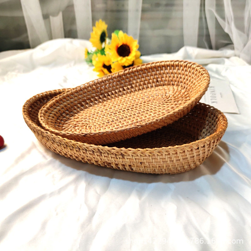 藤编水果盘面包篮越南进口藤条家用编织桌面零食点心干果收纳摆盘,餐饮具,果盆/果盘/果篮,淘宝优惠券,粉丝福利购,淘宝优惠卷