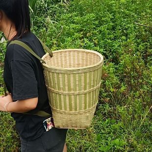 云南农村竹子背篓竹编农用加厚儿童四川贵州塑料背篼买菜采茶道具