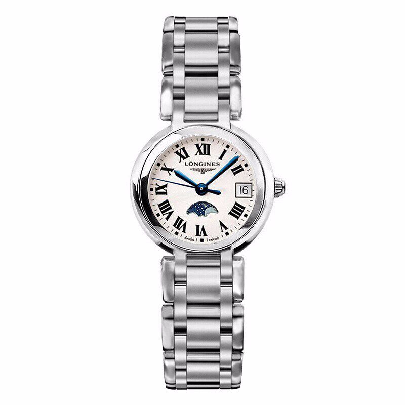 浪琴(longines)瑞士手表 心月系列 石英机芯 钢带女表 34mm