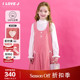 女童灯芯绒背带裙粉色蝴蝶结公主裙 ILOVEJ童装 25冬装 JWWOP23