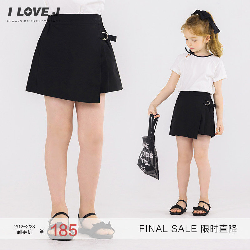 ILOVEJ童装夏季女童半身裙裤韩版黑色洋气短裤子/JWUPT02