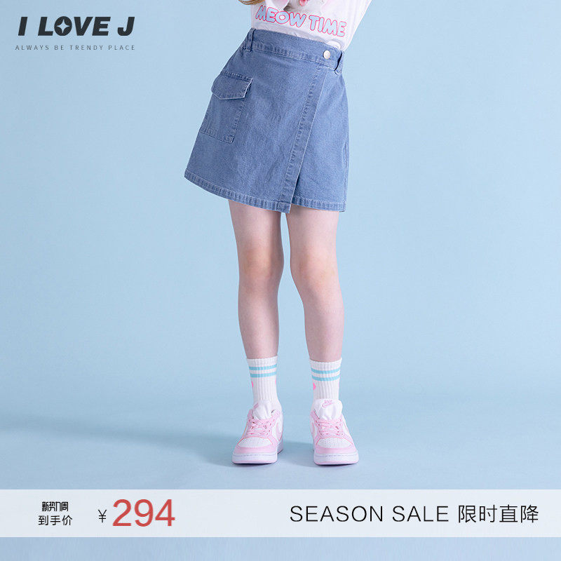 ILOVEJ韩国童装夏季女童牛仔半身裙裤百搭休闲短裤/JXUPT10