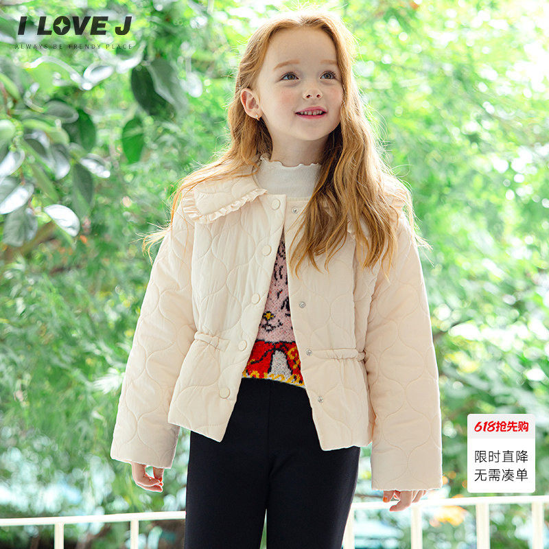 【轻暖】ILOVEJ童装春季洋气小香风棉服女童薄款夹棉外套/JWFOU03