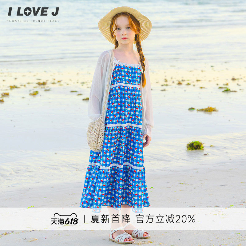 ILOVEJ韩国童装26夏新款儿童度假风裙子女童海边连衣裙/JYUOP02