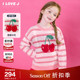 新年系列 ILOVEJ童装 女童樱桃针织衫 套头羊毛条纹毛衣 JWWTO56