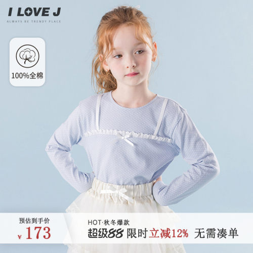 ILOVEJ童装复古波点女宝宝长袖T