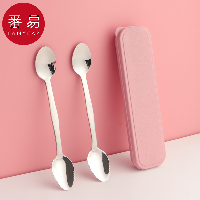 勺子/刮泥勺A1P801-刮苹果泥勺子不锈钢辅食餐具挖勺婴幼儿工具