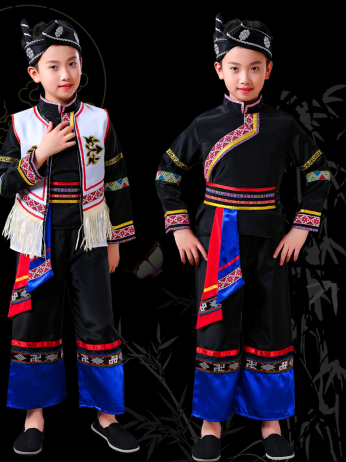 少数民族服装黎族儿童演出服男童佤族壮族葫芦丝演奏表演服幼儿园