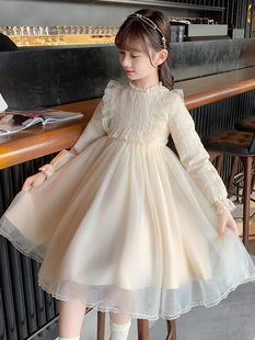 品牌专柜女童连衣裙新款洋气女孩长袖纱裙公主裙秋季儿童裙子