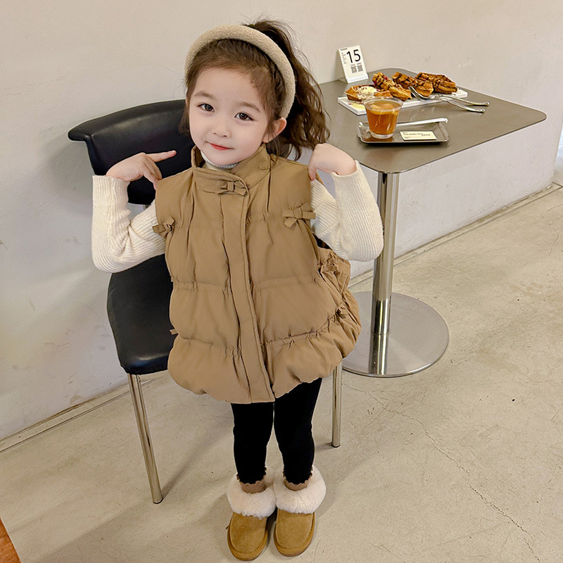 品牌专柜女童羽绒马甲2025新款秋冬儿童背心外套加厚外穿棉服专柜