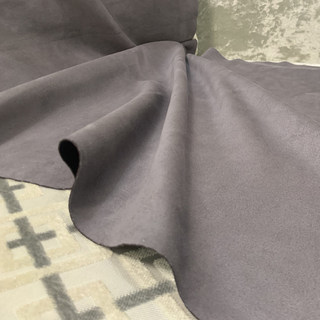 灰色麂皮绒磨毛卫衣布料弹力包厚做裙子沙发套专用的面料鹿皮绒布