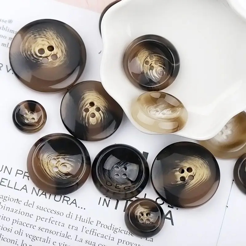 高档树脂四眼针织衫花纹西服大衣扣子男女风衣纽扣百搭羊绒西装扣