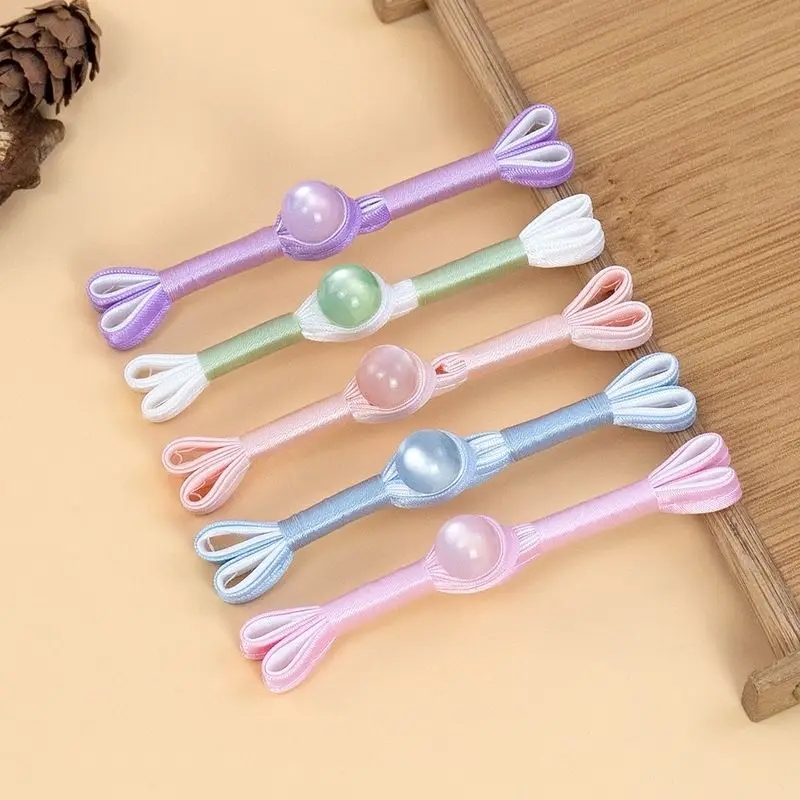 唐装纽扣国风盘扣旗袍时尚对扣中国风民族上纯色燕尾仿玉珠一字扣