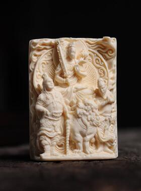 虚空藏护法鹿角雕刻生肖守护神本命佛吊坠男女项链配饰品手把挂件