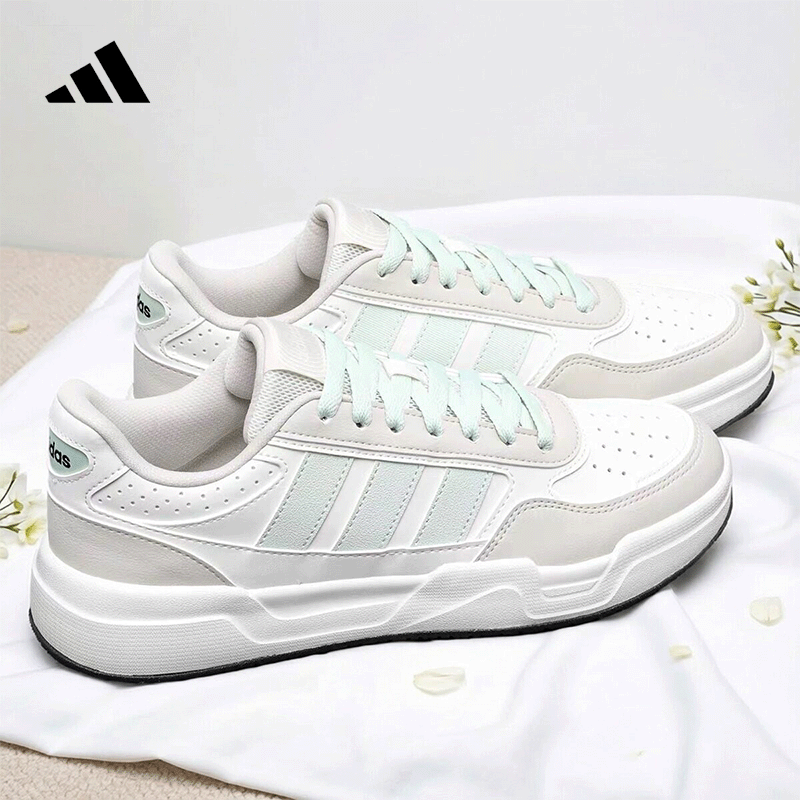adidas阿迪达斯小白鞋女鞋低帮透气轻便百搭运动休闲板鞋KZ9086