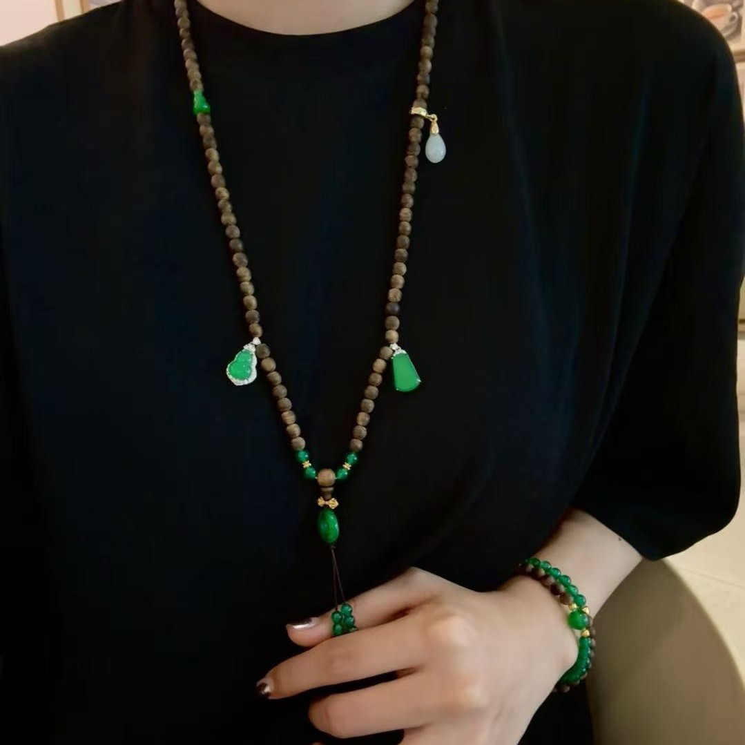 长款沉香木复古路路通项链多圈手串百搭民族风国风百搭配饰,饰品/流行首饰/时尚饰品新,手饰/手串,淘宝优惠券,粉丝福利购,淘宝优惠卷