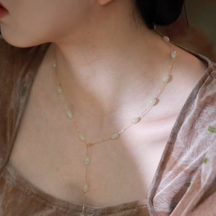 SUMOJEWEL《白玉为堂》新中式优雅轻奢多功能百搭白玉锁骨链