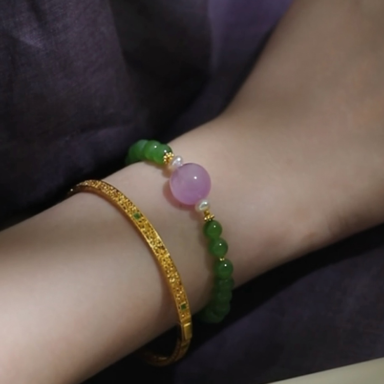 SUMOJEWEL【山花如翡】碧玉新中式国风天然紫水晶手链女百搭手串