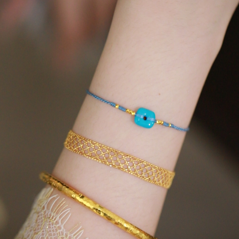 SUMOJEWEL《方寸之间》天然绿松石新中式复古手链百搭