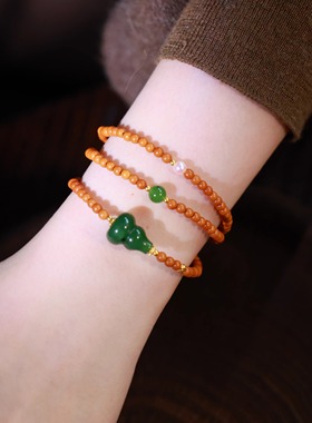 SUMOJEWEL《福禄》新中式老钱风原创禅意碧玉三圈手串
