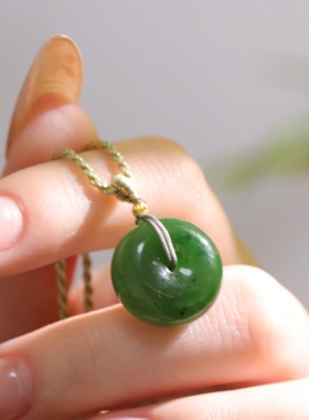 SUMOJEWEL《扣安》新中式复古文艺轻奢气质碧玉平安扣编织项链